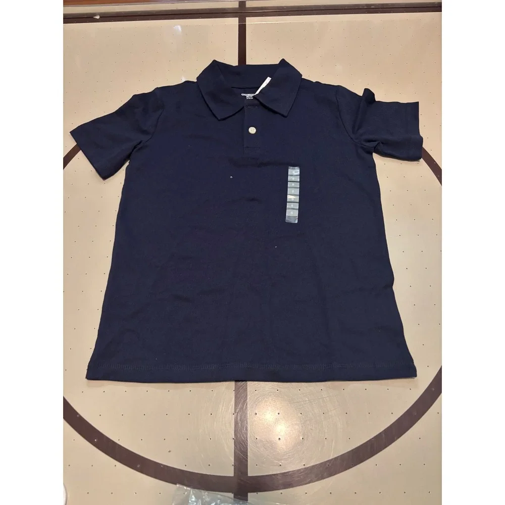 123 OshKosh Bgosh Boys Navy Blue Short Sleeve Polo Shirt Size 8 School Uniform
